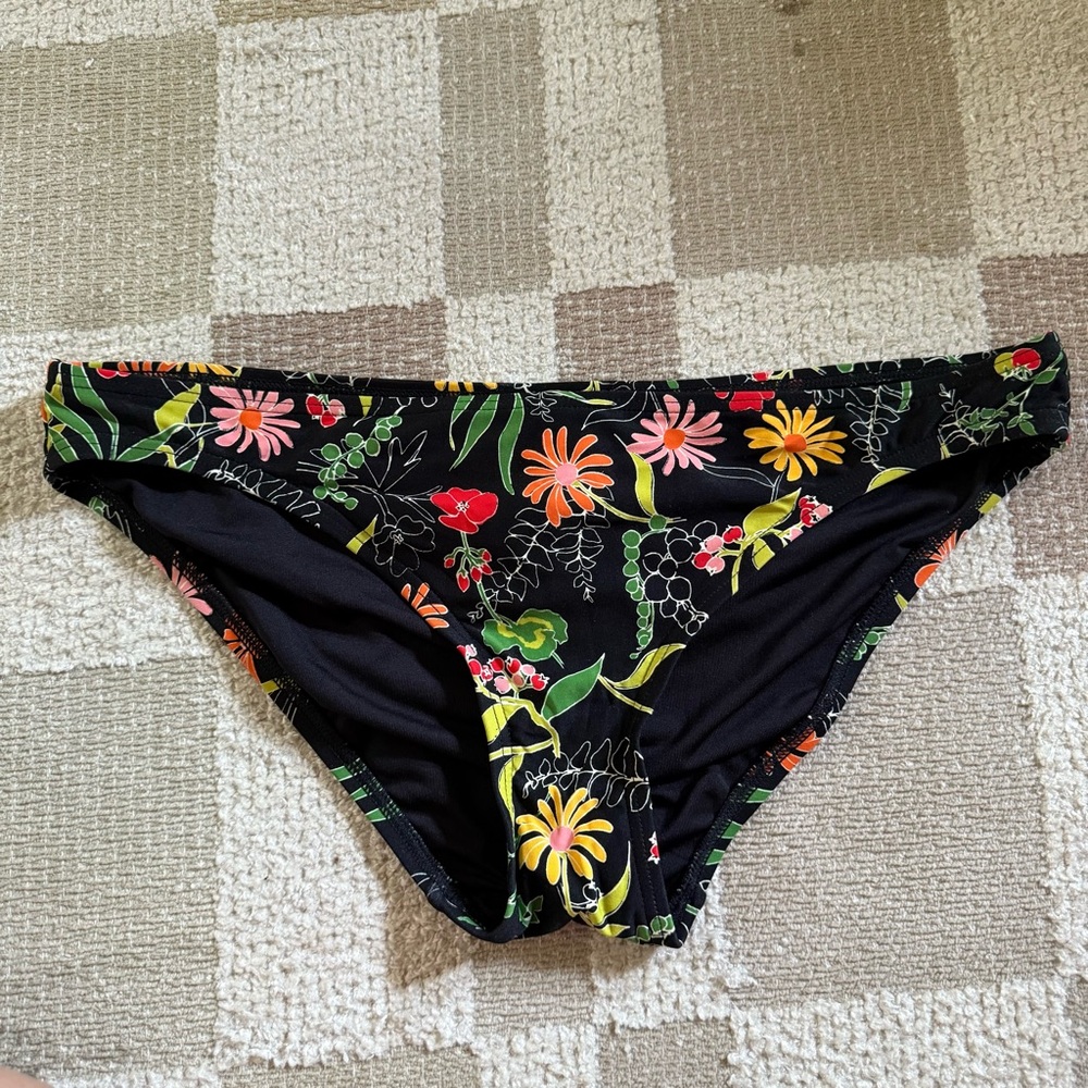 Kate Spade Black Multicolor Floral Bikini Bottom